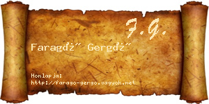 Faragó Gergő névjegykártya